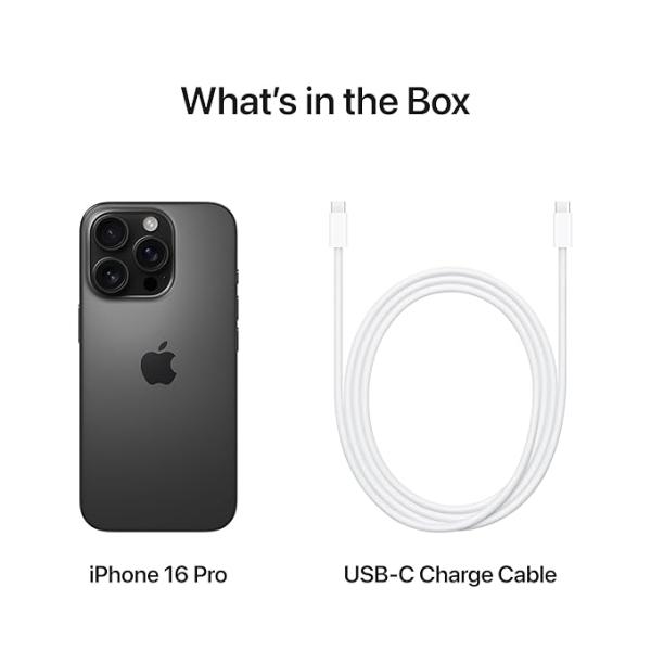 iPhone 16 Pro 128 GB: 5G Mobile Phone with Camera Control, 4K 120 fps Dolby Vision and a Huge Leap in Battery Life. Works with AirPods; Black Titanium