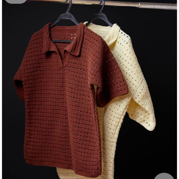 Handmade Crochet Polo Shirt – Unisex Summer Wear