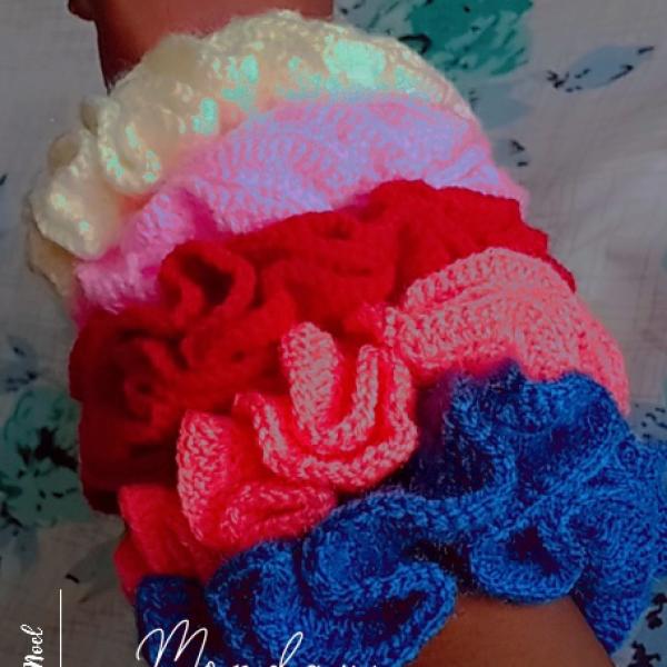 Handmade Crochet Scrunchie – Soft & Stretchy Hair Tie